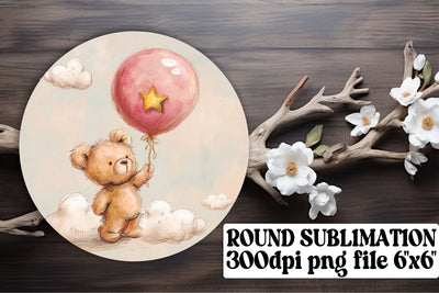 Playful Circle Ornaments with Bears Sublimation afrosvg 