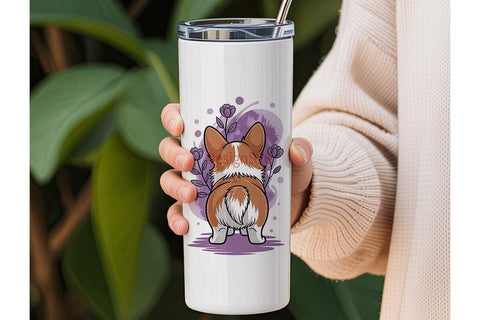 Playful Corgi Tumbler Wrap Sublimation DesignSVG 