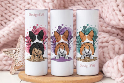 Playful Corgi Tumbler Wrap Sublimation DesignSVG 