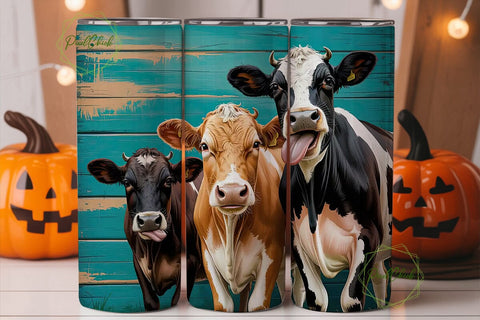 Playful Cows 20oz Tumbler Wrap Sublimation PixelChick 