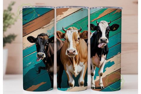 Playful Cows 20oz Tumbler Wrap Sublimation PixelChick 