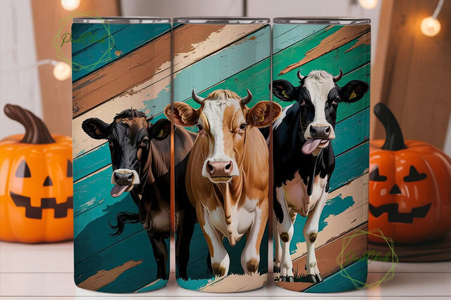 Playful Cows 20oz Tumbler Wrap Sublimation PixelChick 