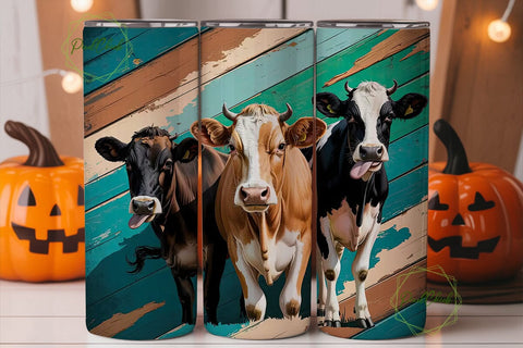 Playful Cows 20oz Tumbler Wrap Sublimation PixelChick 