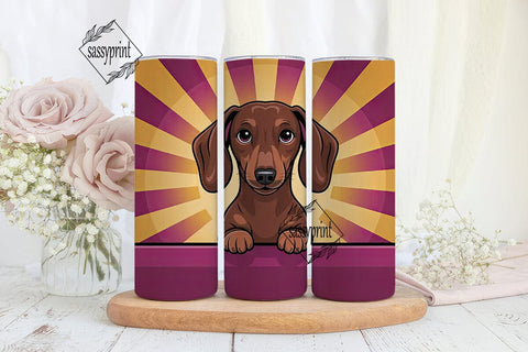 Playful Dachshund 20oz Tumbler Wrap Sublimation sassyprint 