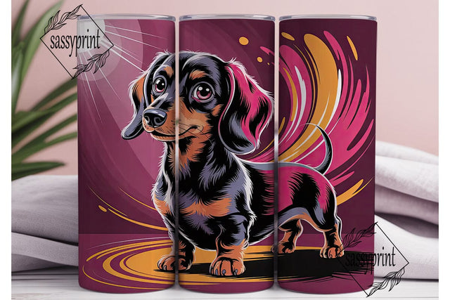Playful Dachshund 20oz Tumbler Wrap Sublimation sassyprint 