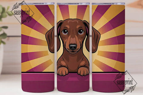 Playful Dachshund 20oz Tumbler Wrap Sublimation sassyprint 