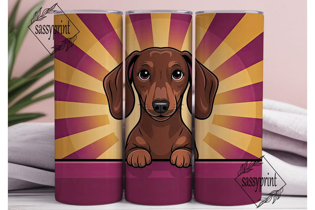 Playful Dachshund 20oz Tumbler Wrap Sublimation sassyprint 