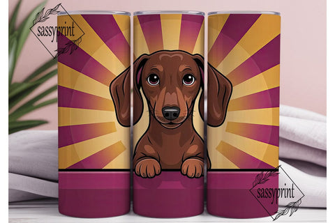 Playful Dachshund 20oz Tumbler Wrap Sublimation sassyprint 