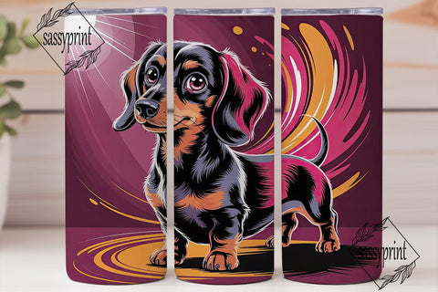 Playful Dachshund 20oz Tumbler Wrap Sublimation sassyprint 