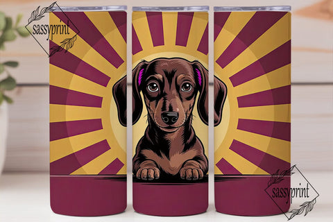 Playful Dachshund 20oz Tumbler Wrap Sublimation sassyprint 