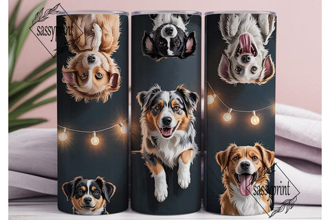 Playful Dogs 20oz Tumbler Wrap Sublimation sassyprint 