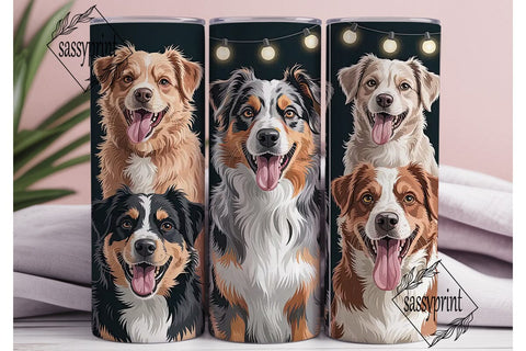 Playful Dogs 20oz Tumbler Wrap Sublimation sassyprint 