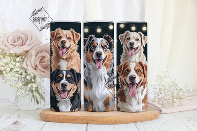 Playful Dogs 20oz Tumbler Wrap Sublimation sassyprint 