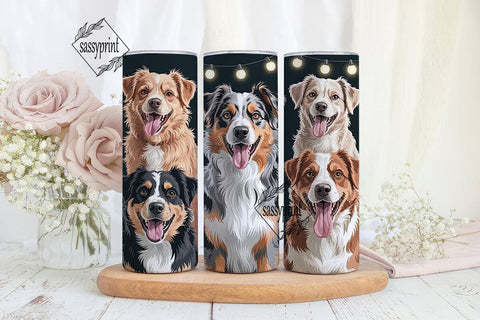 Playful Dogs 20oz Tumbler Wrap Sublimation sassyprint 