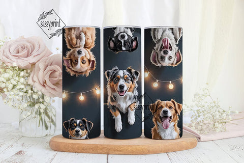 Playful Dogs 20oz Tumbler Wrap Sublimation sassyprint 