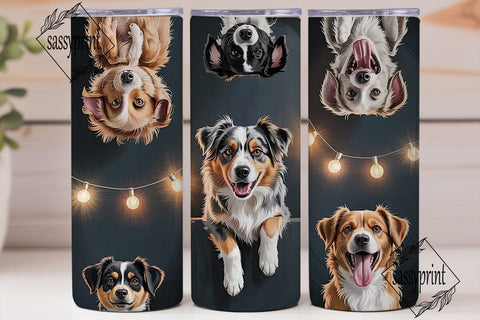 Playful Dogs 20oz Tumbler Wrap Sublimation sassyprint 