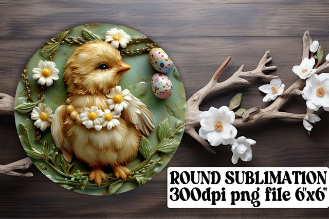 Playful Easter Friends Sublimation Trio - Circle, Keychain, Coaster Sublimation afrosvg 