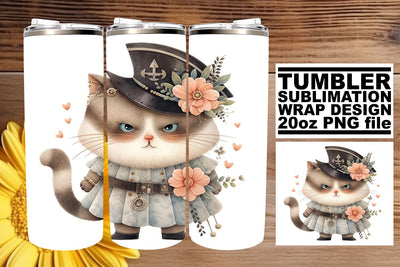 Playful Feline Design 20oz Tumbler Sublimation Pack Sublimation afrosvg 