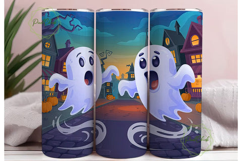 Playful Halloween Ghosts 20oz Tumbler Sublimation PixelChick 