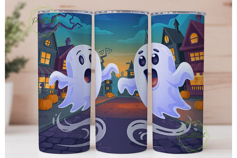 Playful Halloween Ghosts 20oz Tumbler Sublimation PixelChick 