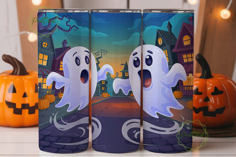 Playful Halloween Ghosts 20oz Tumbler Sublimation PixelChick 