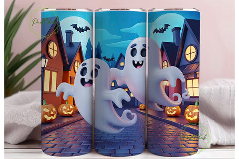 Playful Halloween Ghosts 20oz Tumbler Sublimation PixelChick 