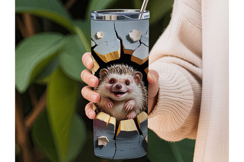 Playful Hedgehog 20oz Tumbler Wrap Sublimation DesignSVG 