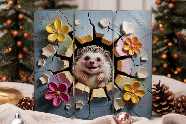 Playful Hedgehog 20oz Tumbler Wrap Sublimation DesignSVG 