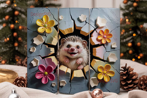 Playful Hedgehog 20oz Tumbler Wrap Sublimation DesignSVG 