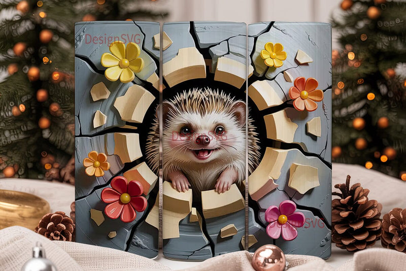 Playful Hedgehog 20oz Tumbler Wrap Sublimation DesignSVG 