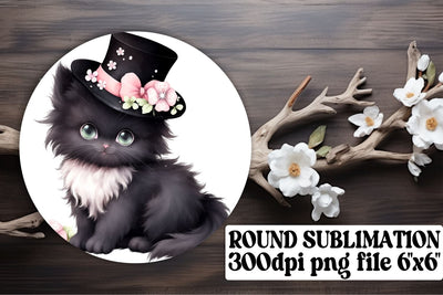 Playful Kitty Circle Decor for Crafting Adventures Sublimation afrosvg 