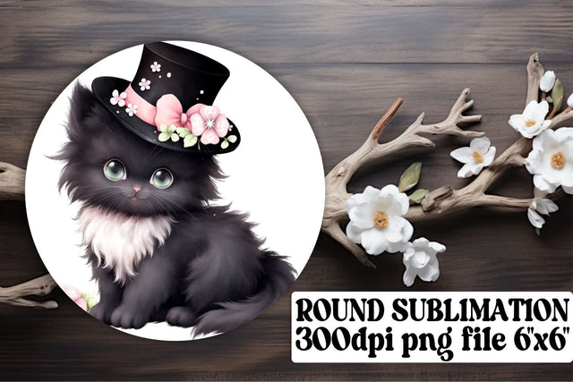 Playful Kitty Circle Decor for Crafting Adventures Sublimation afrosvg 