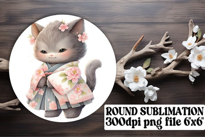 Playful Kitty Circle Decor for Crafting Adventures Sublimation afrosvg 