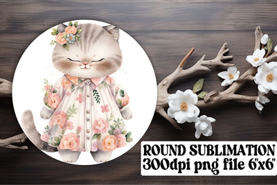 Playful Kitty Circle Decor for Crafting Adventures Sublimation afrosvg 