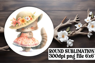 Playful Kitty Circle Decor for Crafting Adventures Sublimation afrosvg 