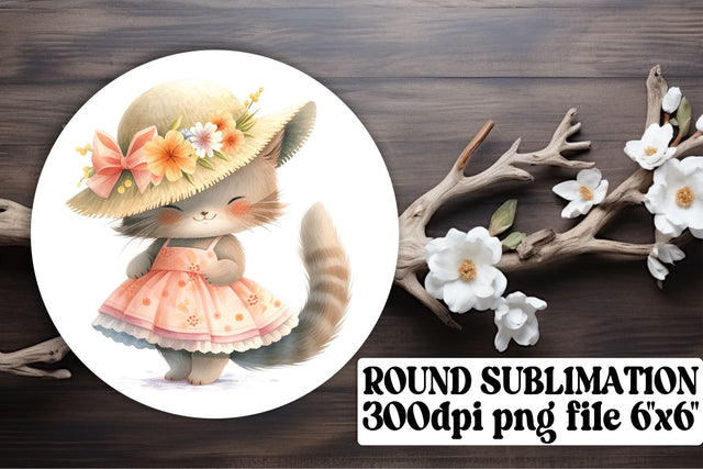 Playful Kitty Circle Decor for Crafting Adventures Sublimation afrosvg 