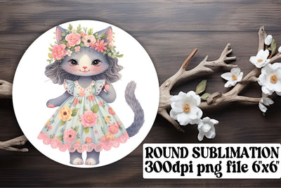 Playful Kitty Circle Decor for Crafting Adventures Sublimation afrosvg 