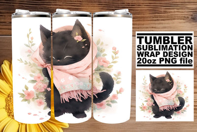 Playful Kitty Lover's 20oz Tumbler Sublimation Set Sublimation afrosvg 