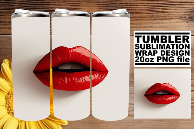 Playful Lipstick Kiss Tumbler Wrap Sublimation afrosvg 