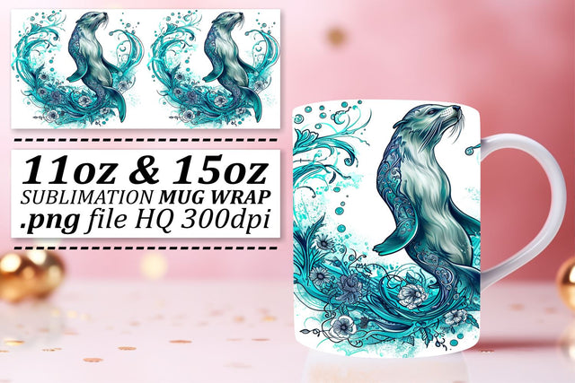 Playful Oceanic Fish Mug Wrap Art Sublimation afrosvg 