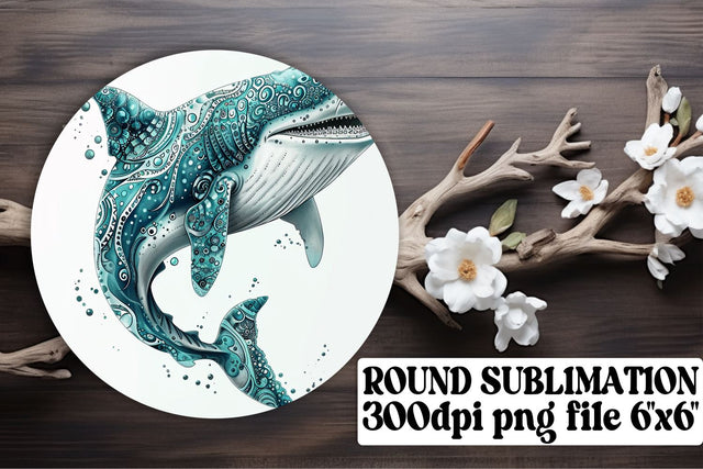 Playful Oceanic Watercolor Circles - Watercolor Keychain Coasters Sublimation afrosvg 