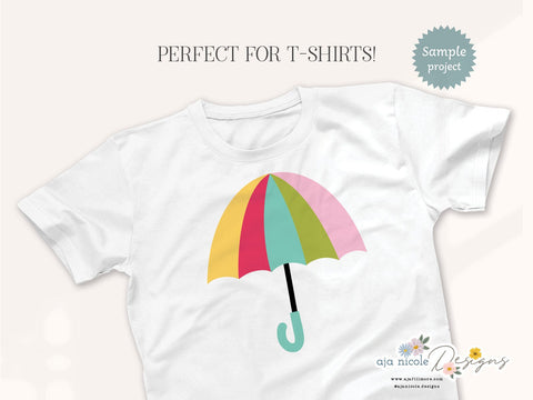 Playful Rainbow Umbrella SVG Cut File SVG Aja Nicole Designs 