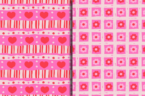 Playful Romantic Seamless Patterns & Digital Papers Digital Pattern Rin Green 