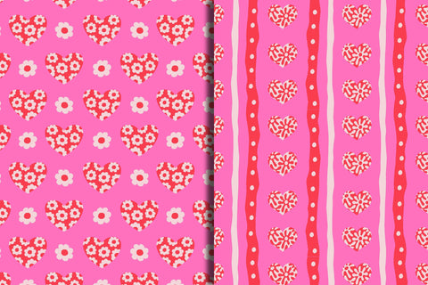 Playful Romantic Seamless Patterns & Digital Papers Digital Pattern Rin Green 