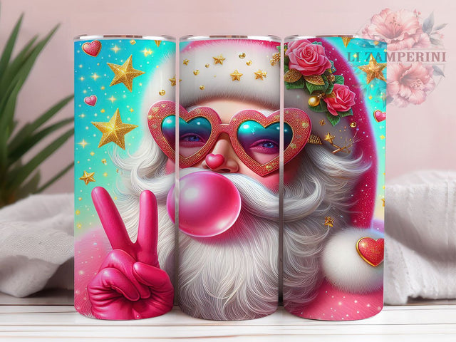 Playful Santa Pop Christmas Tumbler, Festive Santa Wrap, Holiday Pop Sublimation, Jolly Christmas Cup, 20Oz Skinny Tumbler Wrap, Playful Santa Mug, Merry Holiday Design Sublimation Li Zamperini 
