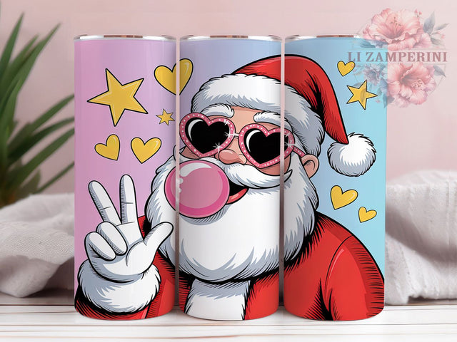 Playful Santa Pop Christmas Tumbler, Festive Santa Wrap, Holiday Pop Sublimation, Jolly Christmas Cup, 20Oz Skinny Tumbler Wrap, Playful Santa Mug, Merry Holiday Design Sublimation Li Zamperini 