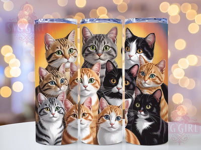Playful Silly Funny Cat Tumbler, Silly Kitty Wrap, 20Oz Skinny Tumbler, Whimsical Pet Sublimation, Laughing Cat Design, Meme Cat Tumbler, Playful Animal Wrap Sublimation SvggirlplusArt 