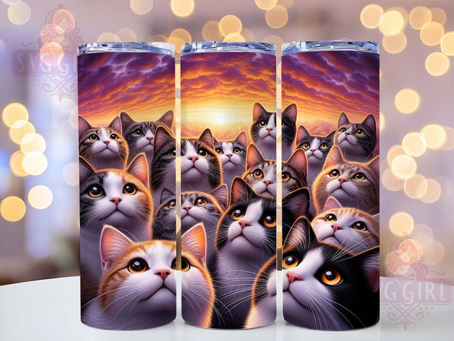Playful Silly Funny Cat Tumbler, Silly Kitty Wrap, 20Oz Skinny Tumbler, Whimsical Pet Sublimation, Laughing Cat Design, Meme Cat Tumbler, Playful Animal Wrap Sublimation SvggirlplusArt 