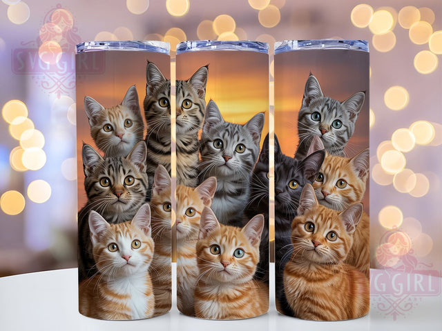 Playful Silly Funny Cat Tumbler, Silly Kitty Wrap, 20Oz Skinny Tumbler, Whimsical Pet Sublimation, Laughing Cat Design, Meme Cat Tumbler, Playful Animal Wrap Sublimation SvggirlplusArt 