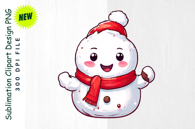 Playful Snowman Throwing Snowball Sublimation Clipart Sublimation Regulrcrative 